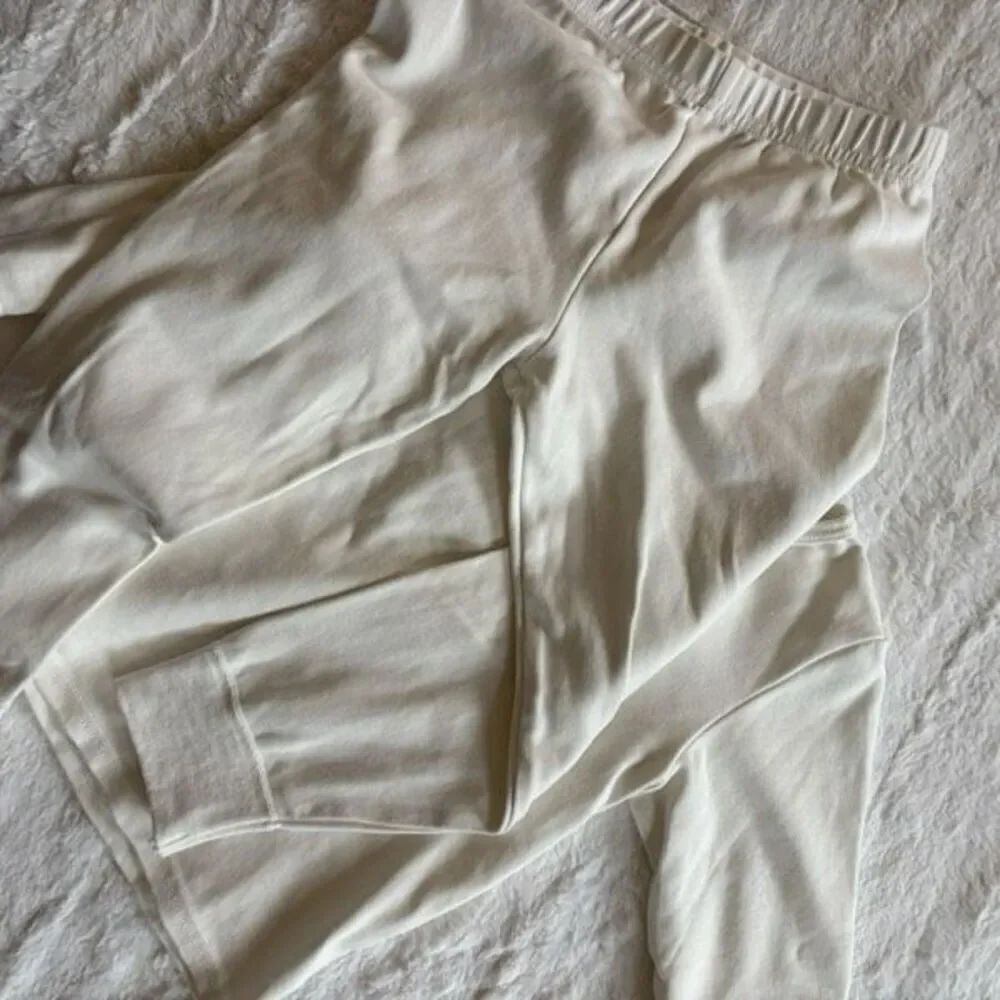 White Cotton Toddler Pajamas 4T